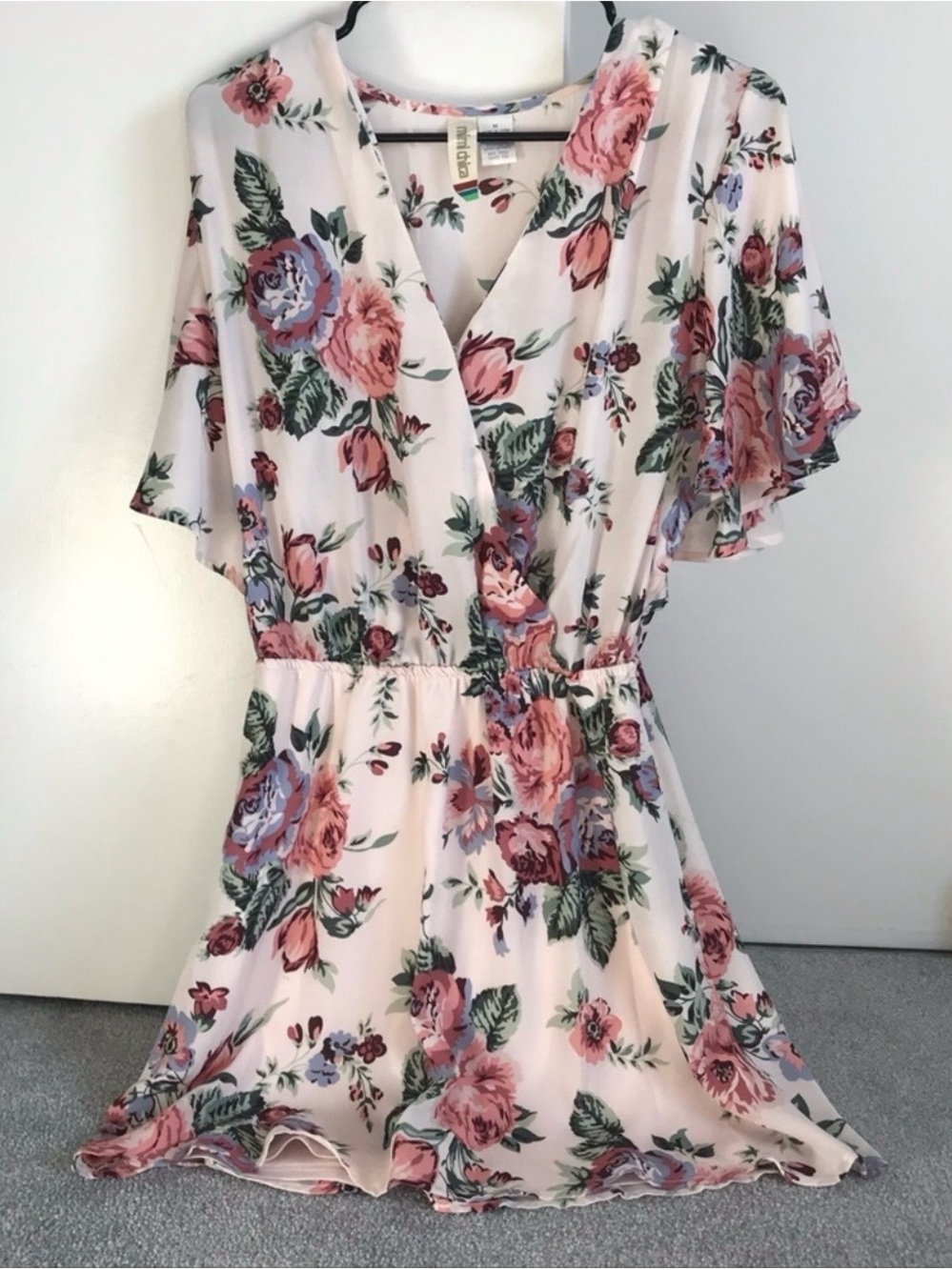 Mimi Chica Pink Floral Wrap Dress